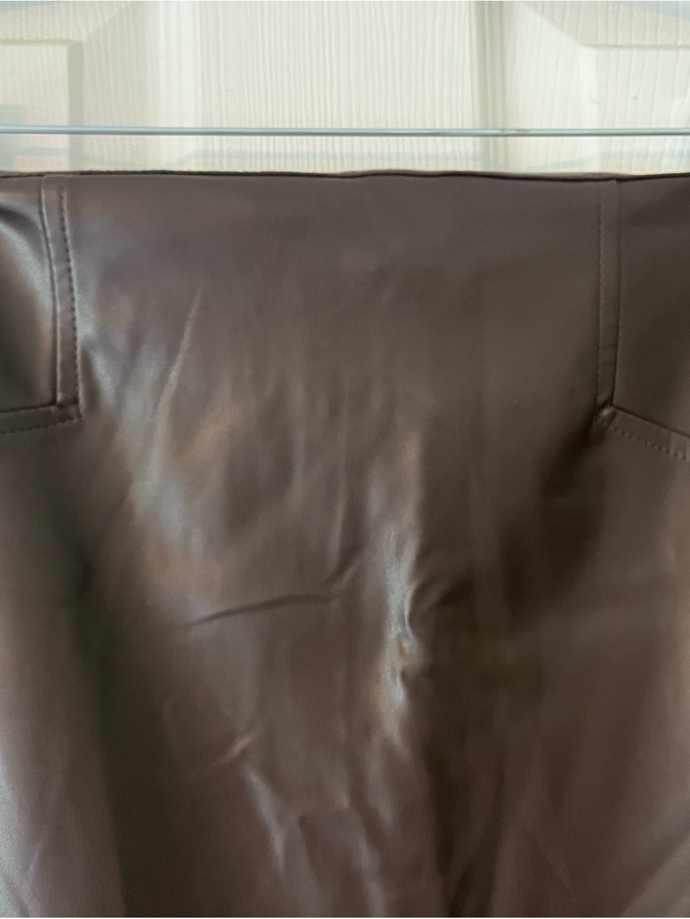 SHEIN Chocolate Brown Faux Leather Pencil Skirt - Picture 3 of 5